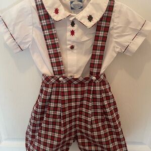 Carriage Boutique Holiday Set White Shirt with Embroidery
